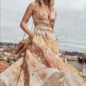 NWT ZIMMERMANN POSTCARD PLEATED MIDI DRESS, size 2